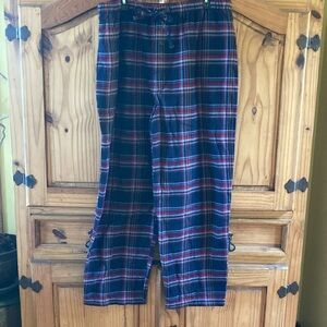 Men Roundtree & Yorke red blue flannel soft pajama lounge pants size XL - NWT